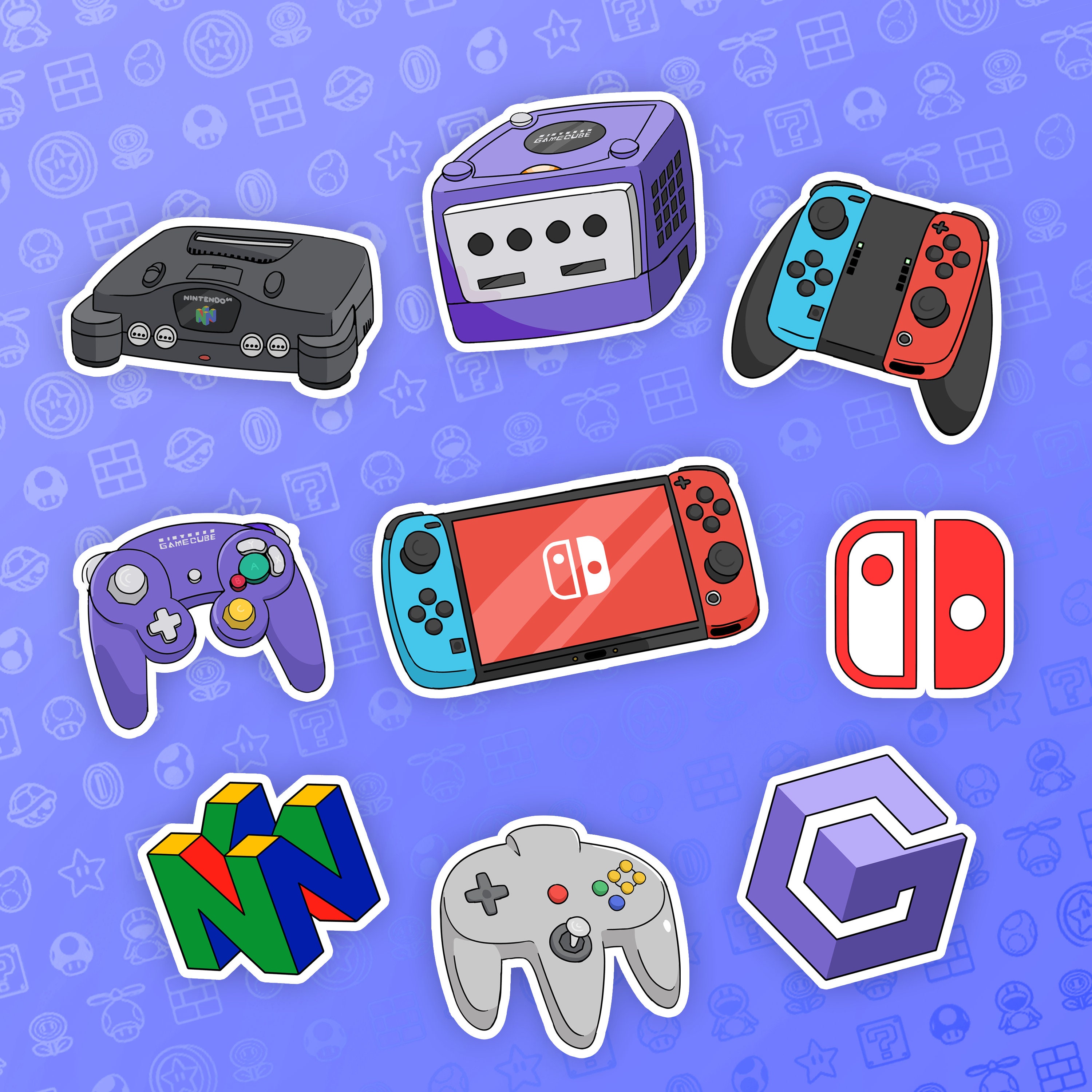 Nintendo Consoles Sticker Sheet Etsy