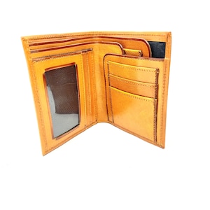 Handmade Mexican Artisanal Plain Leather Bifold Men Wallet