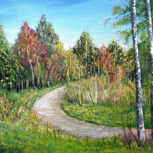 Walking towards Original Oil painting on stretched canvas 40x50 cm