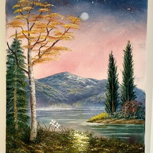 Moonlight Hand-painted Original Painting on stretched canvas. 30x40 cm Physical item. Belive into your first impression