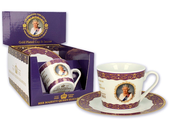 Queen Elizabeth II Commemorative Collection Cup & Saucer In Gift Box Royal Family (Elgate)