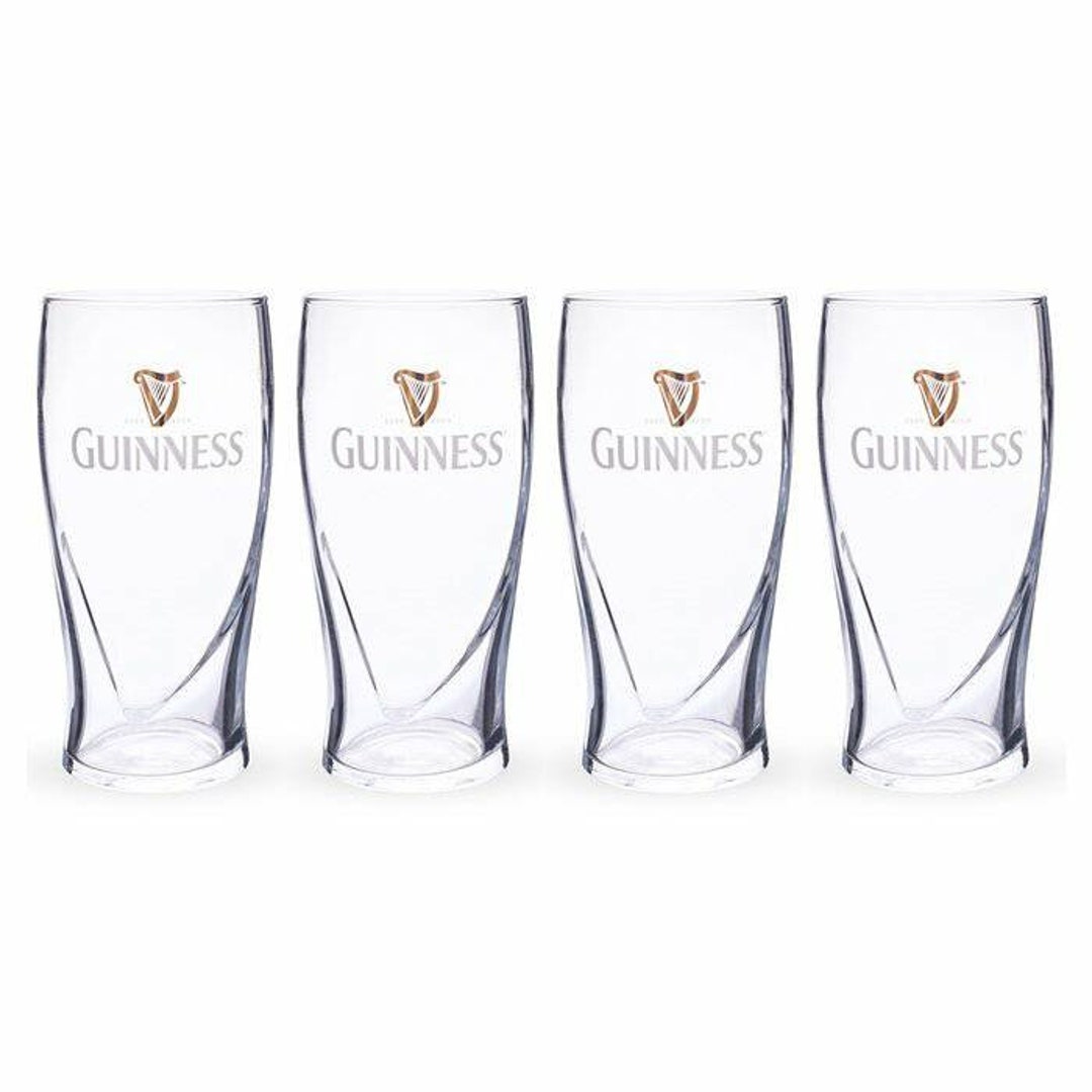 Guinness Gold Sparkle Harp Signature Pint Glasses - 16 Ounce -  Set of 4: Beer Glasses
