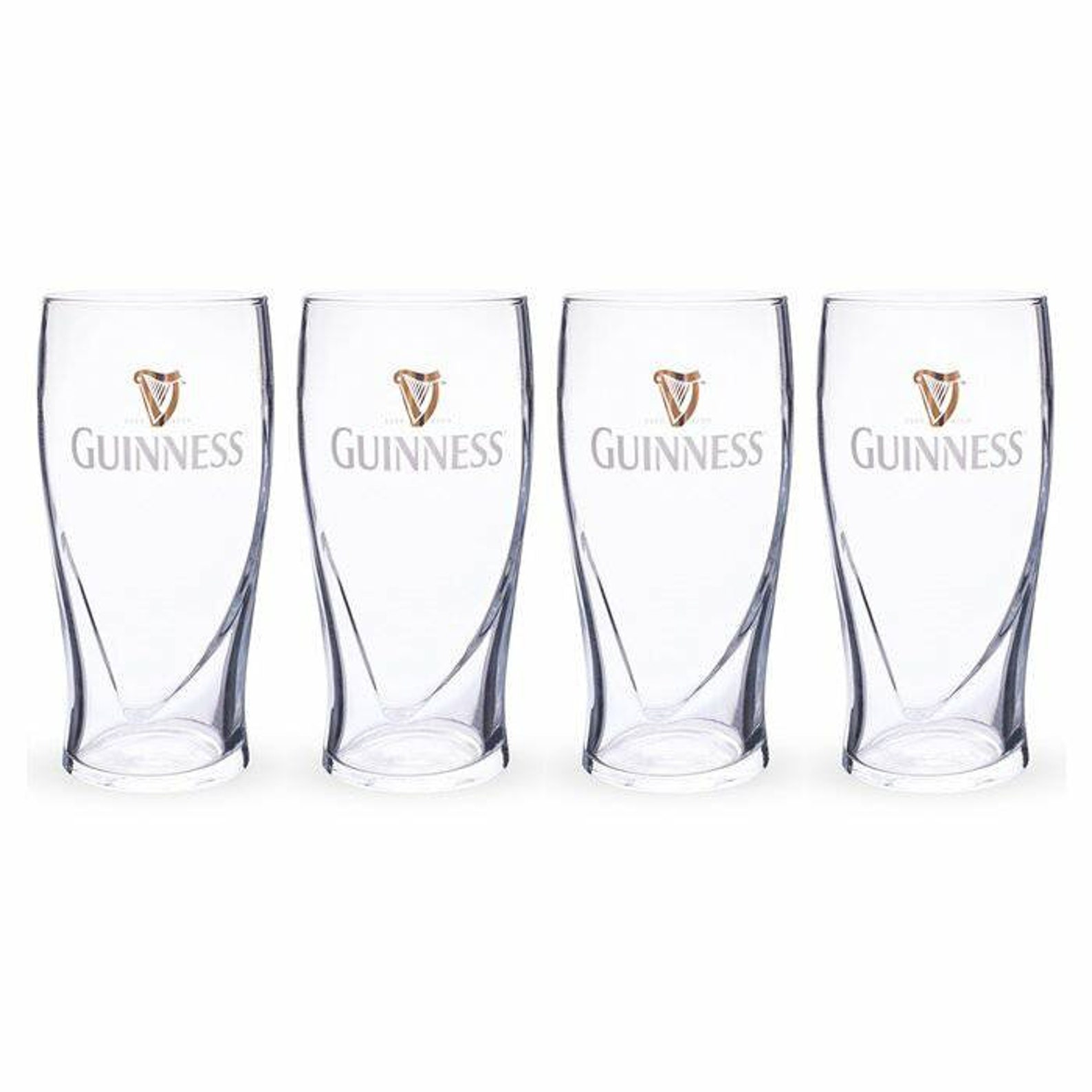 Guinness Set of 4 Embossed Pint Glasses Etsy