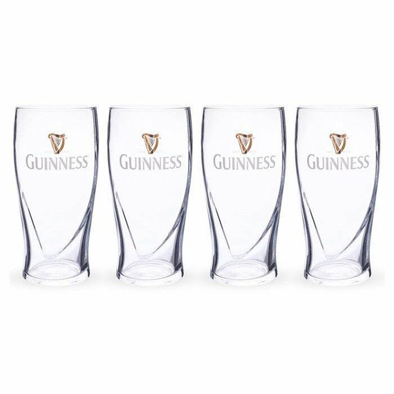 Official Guinness Pint Glasses 4 Pack Ireland Collection Design