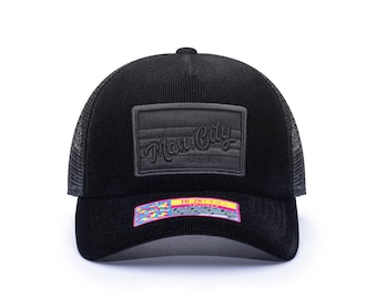 Casquette de baseball Snapback Manchester City Black Trucker Design sous licence officielle édition limitée