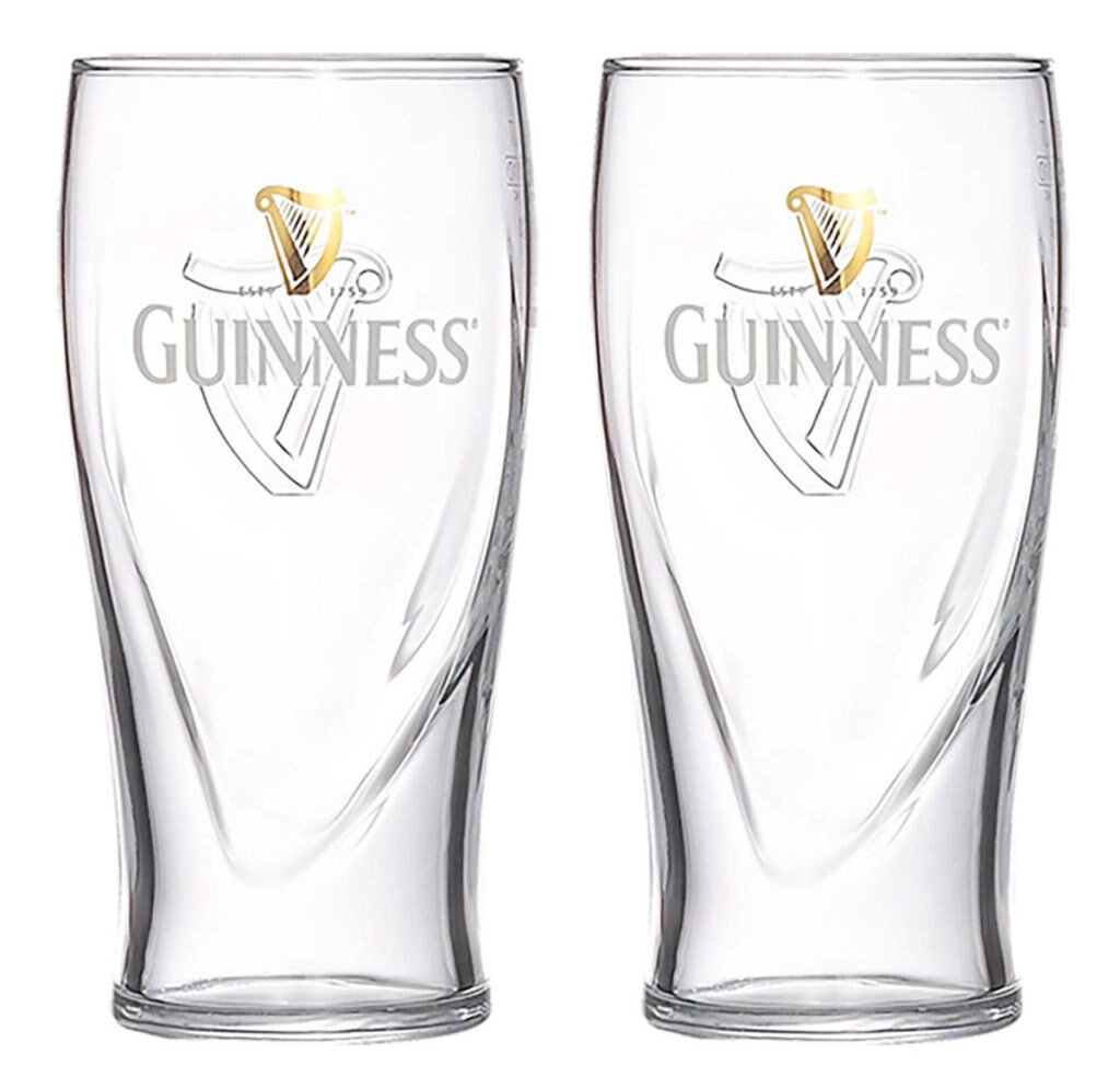 Guinness Set of 2 Embossed Pint Glasses Etsy