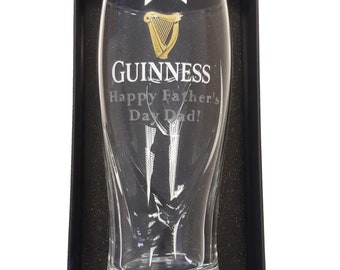 Engraved Guinness Glass, Personalised for Dad or Granddad This Father's  Day, Birthday Christmas Best Man Gift Xmas Gift Retirement Gift 