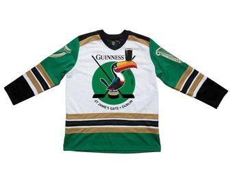 Guinness White & Green "Toucan" Adult Uni-Sex 1759 Hockey Jersey Officially Licensed