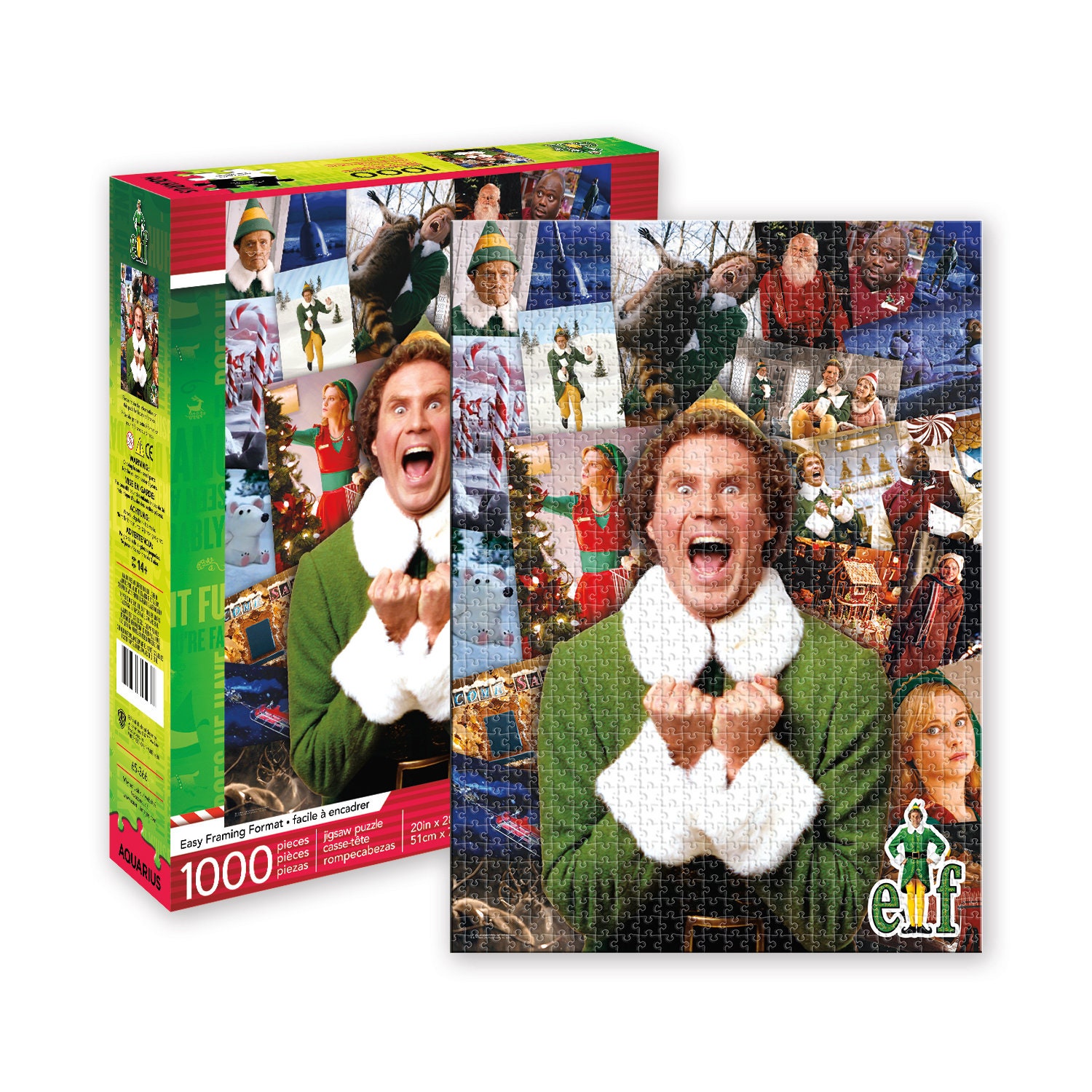 Buddy the ELF Movie Lot 3 items Puzzle, Bobnlehead, Koozie/Cup