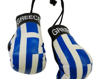 Greece Miniature Christmas Ornament/Boxing Gloves Perfect for Christmas Tree/Car Mirrors and Backpacks Approx 4 inches