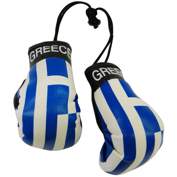 Greece Miniature Christmas Ornament/Boxing Gloves Perfect for Christmas Tree/Car Mirrors and Backpacks Approx 4 inches