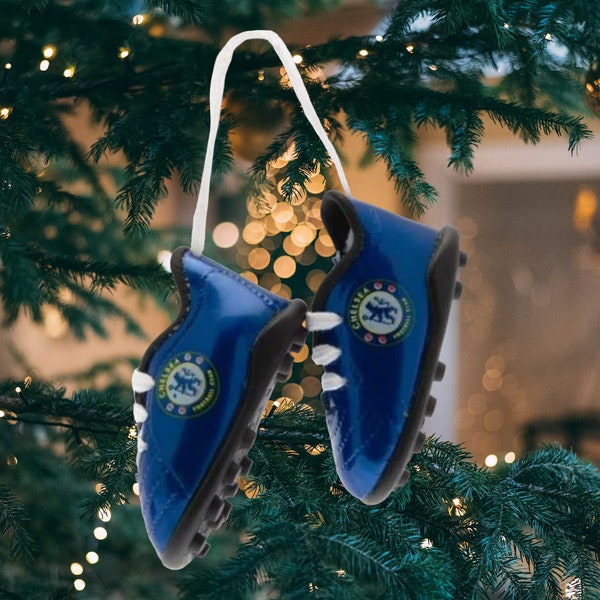 Chelsea FC Mini Boots Christmas Tree Ornament or Car Mirror Hangers Approx 3 Inches Officially Licensed