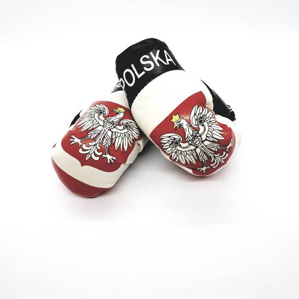 Poland/Polska Miniature Christmas Ornament/Boxing Gloves Perfect for Christmas Tree/Car Mirrors and Backpacks Approx 4 inches