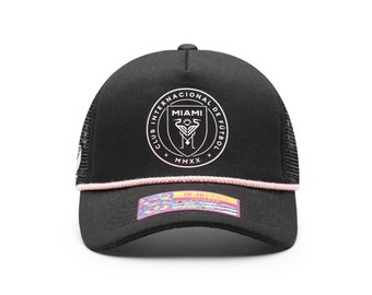 Inter Miami Black "Atmospheric Trucker Premium Snapback Hat Fan Ink Officially Licensed