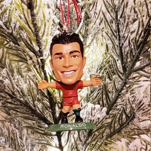 Cristiano Ronaldo  Portugal Christmas Ornament/ SoccerStarz Mini Figure Approx 2 Inches Officially Licensed