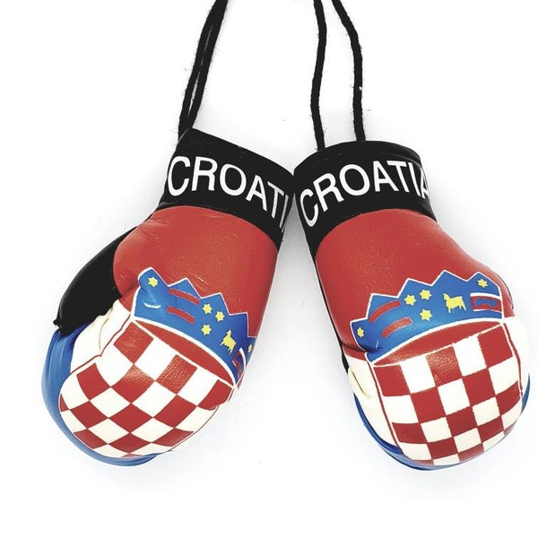 Croatie Ornement de Noël miniature / Gants de boxe Parfait pour arbre de Noël / miroirs de voiture et sacs à dos environ 4 pouces