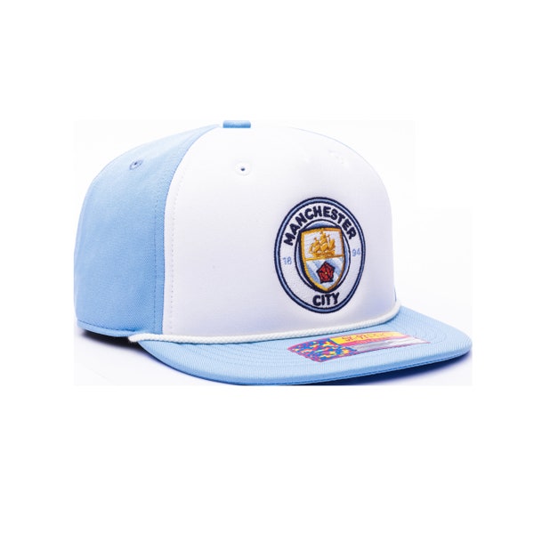 Casquette de baseball snapback premium « Avalanche » Manchester City sous licence officielle Fan Ink