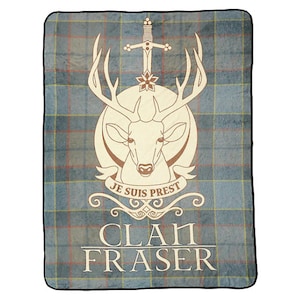 Outlander Clan Fraser Flannel Fleece Blanket 45 x 60 Inches Officially Licensed