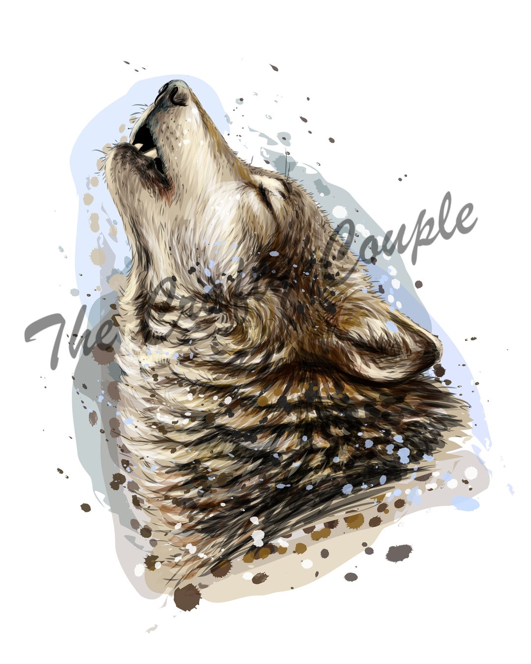 Wolf Howling Waterslide Decal Etsy