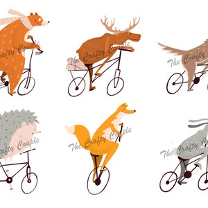 Animals on Bikes Waterslide Decals, tumbler decal, furniture decal, glass decal, metal decal, ceramic decal, wood decal