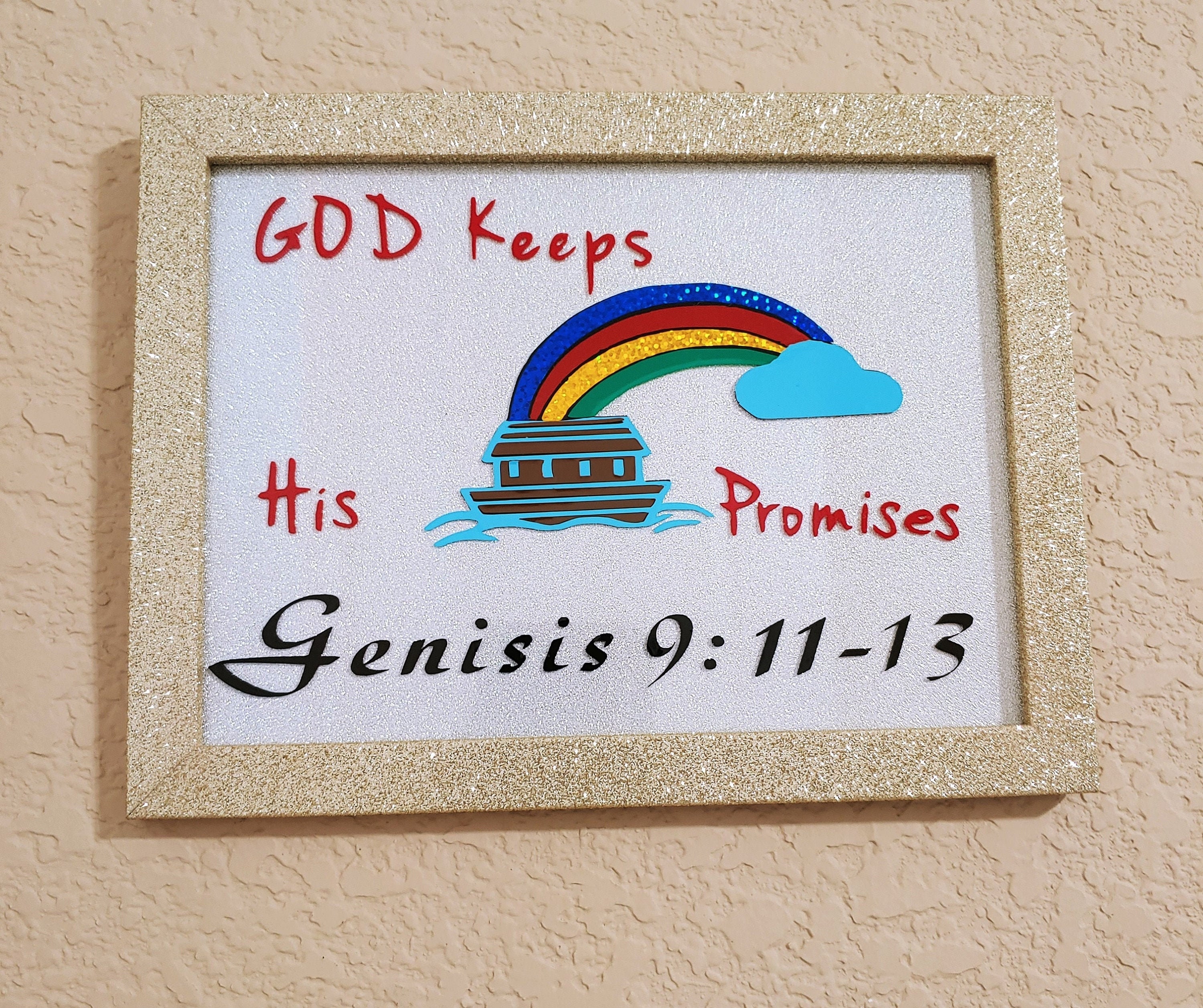 God Keeps His Promise's Wall Art 4x6 Glitter Frame Etsy
