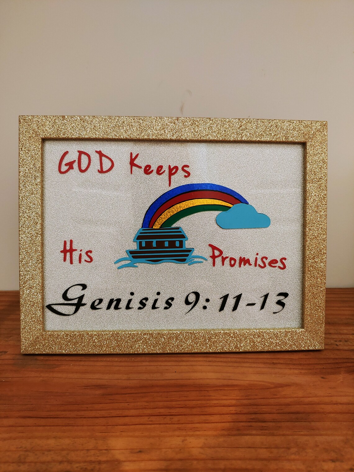 God Keeps His Promise's Wall Art 4x6 Glitter Frame Etsy