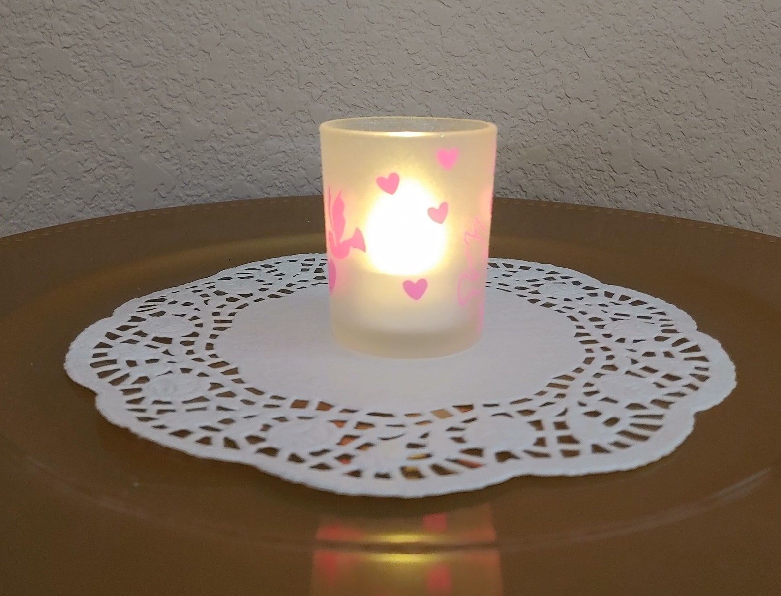 Candle holder Two Hearts One Love with Love Birds Etsy
