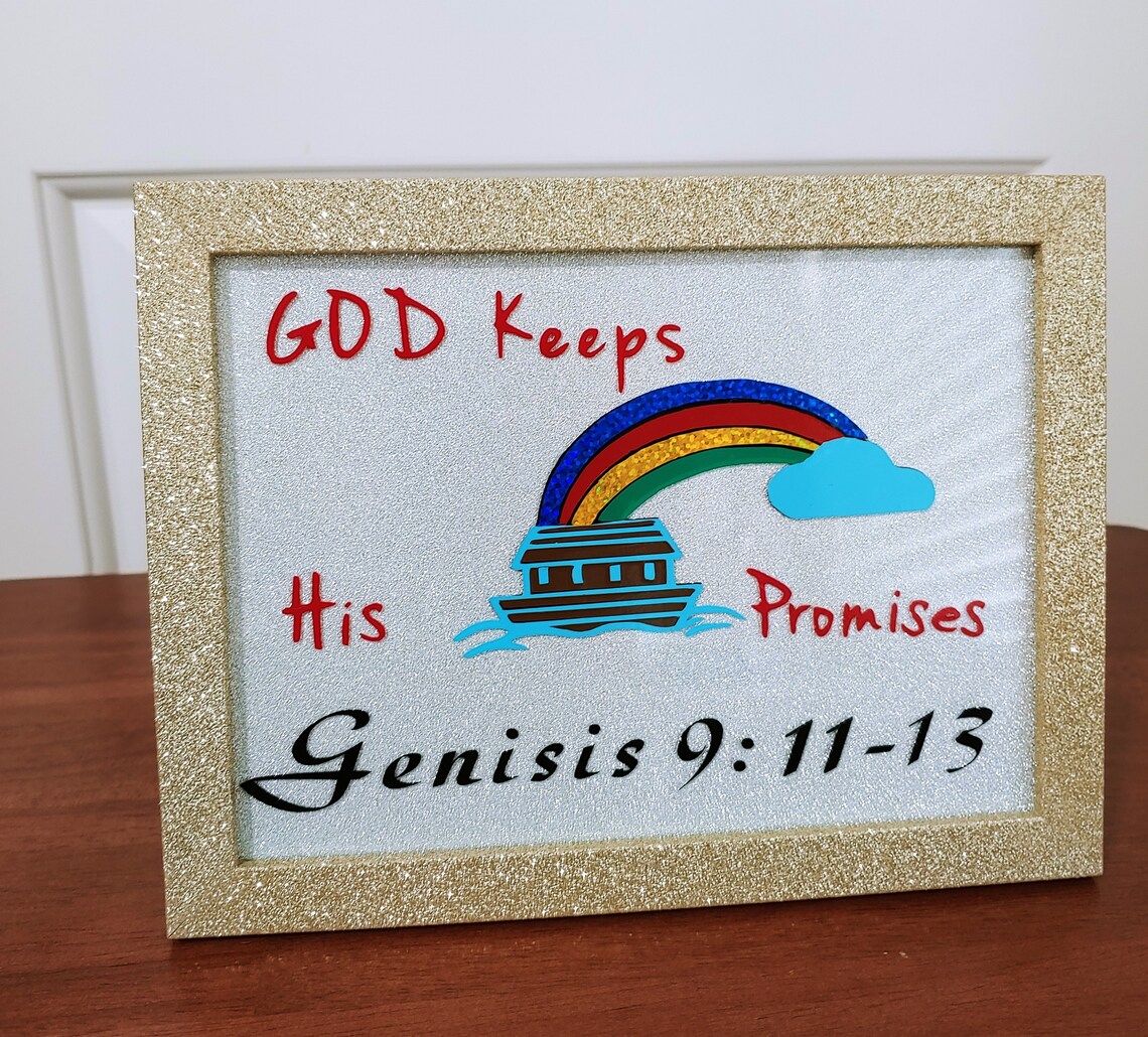 God Keeps His Promise's Wall Art 4x6 Glitter Frame Etsy