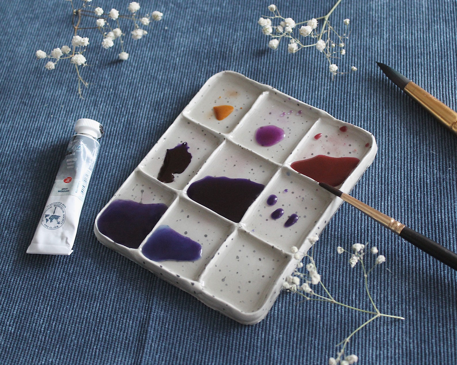Ceramic watercolor paletteMini watercolor palette Watercolor Etsy