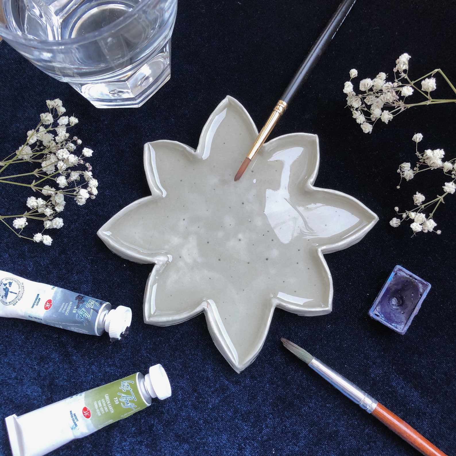 Ceramic paint palette Watercolor palette ceramic Ceramic Etsy