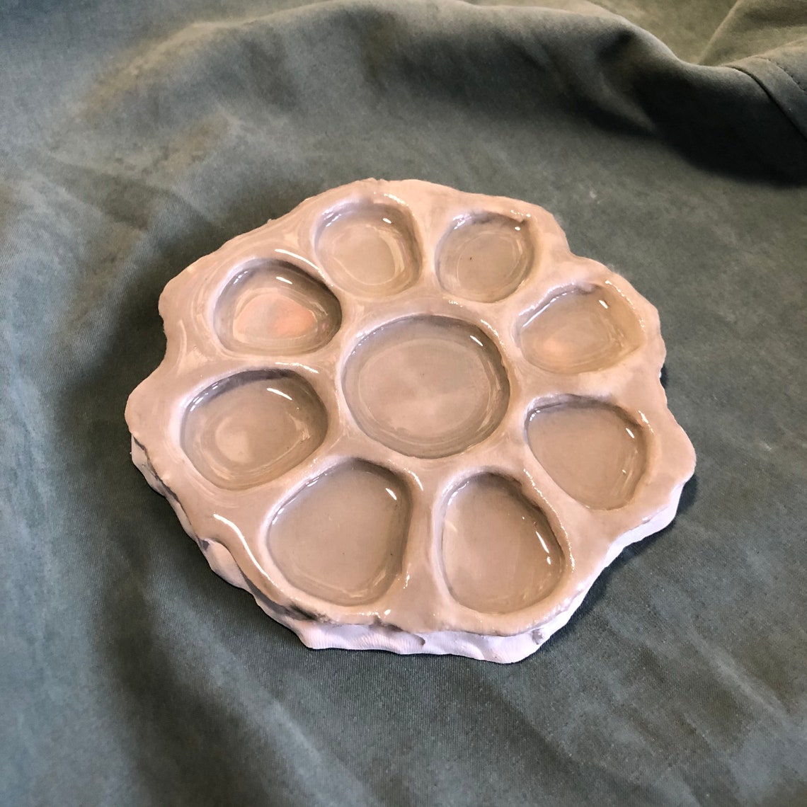 Ceramic palette Ceramic paint palette Watercolor palette Etsy