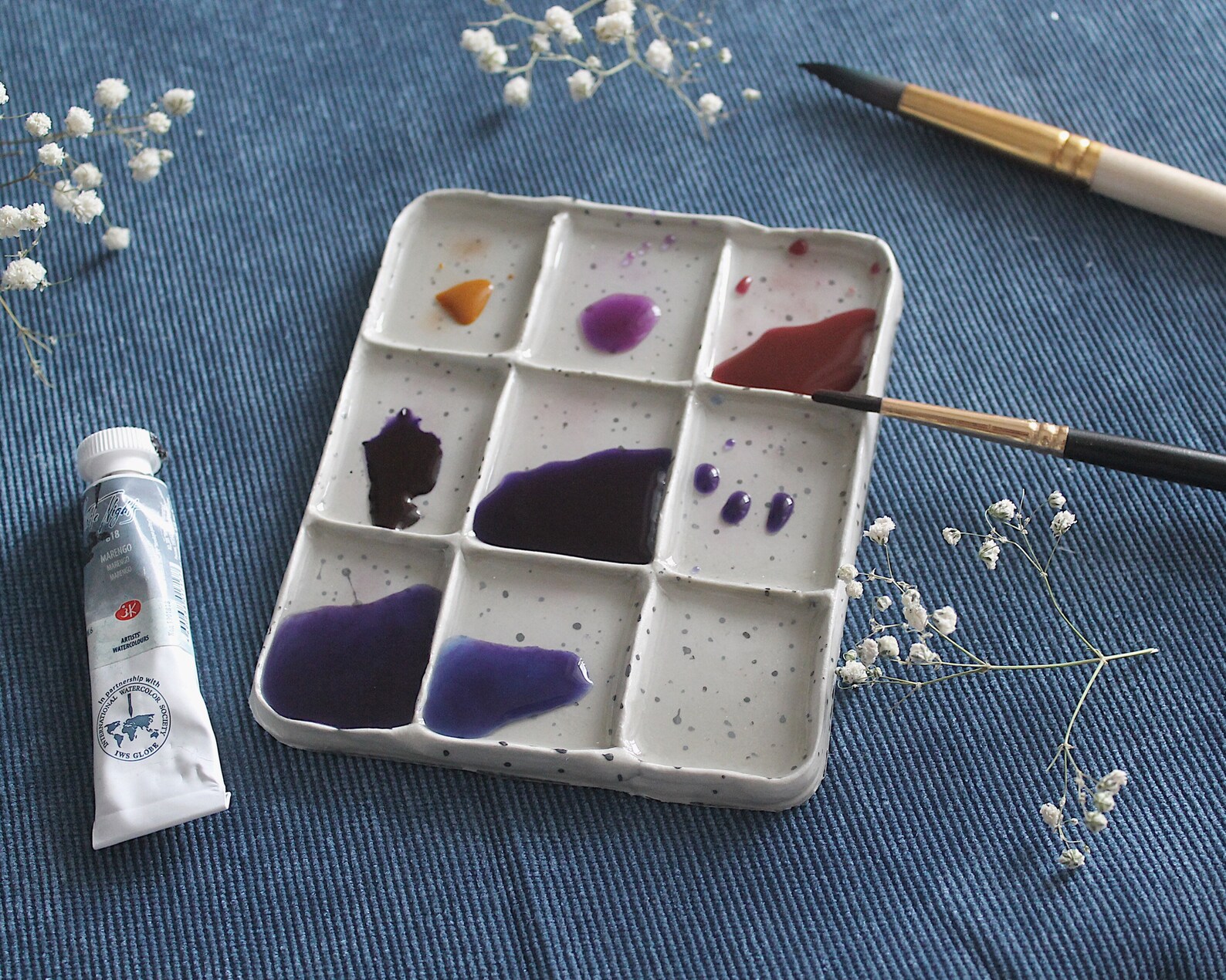 Ceramic watercolor paletteMini watercolor palette Watercolor Etsy