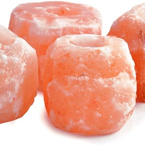 100% Natural Himalayan Pink Salt  Candle Holder Crystal Rock Tea Light Holder