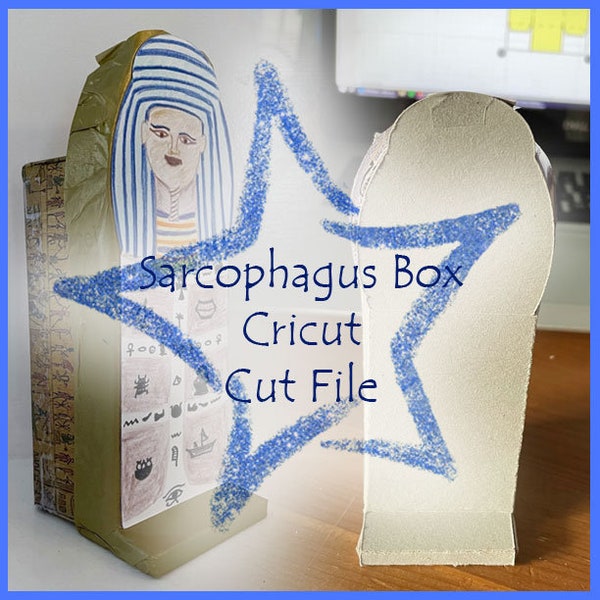 Ancient Egypt Sarcophagus Box - svg Cut File