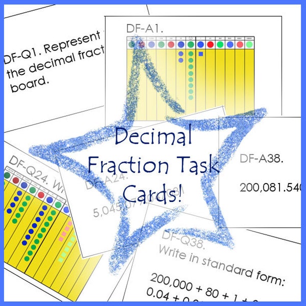 Montessori Decimal Fraction Task Cards and Mini Board