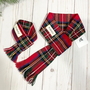 Christmas Dog Scarf Personalized Christmas Scarf Cat Scarf red Plaid ...