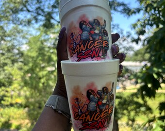 Custom / personalized party favor foam cups starting at 6 pc with transparent background