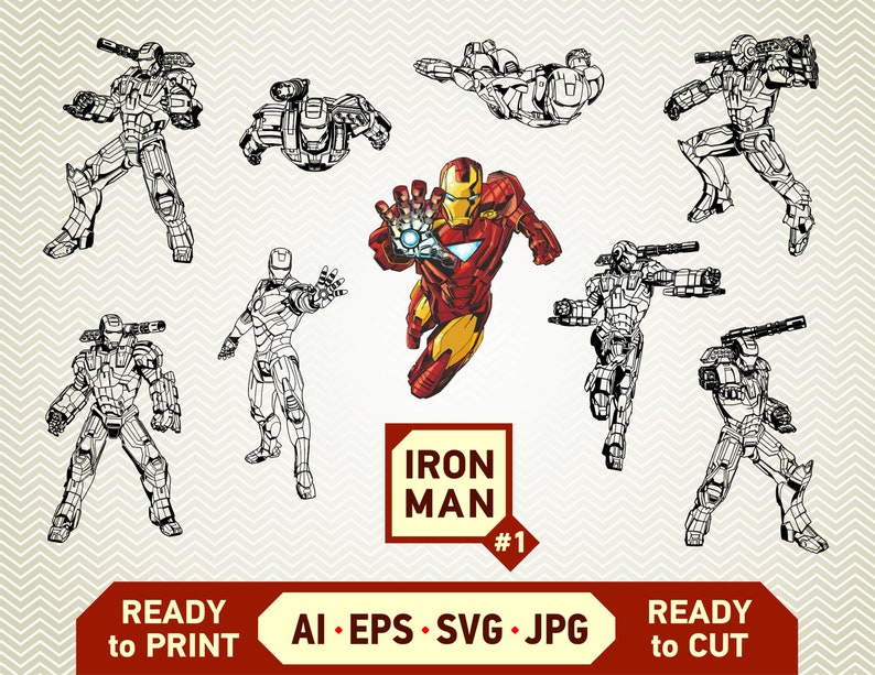 Download Iron Man1 SVG Bundle Superhero Superman Marvel Hulk | Etsy