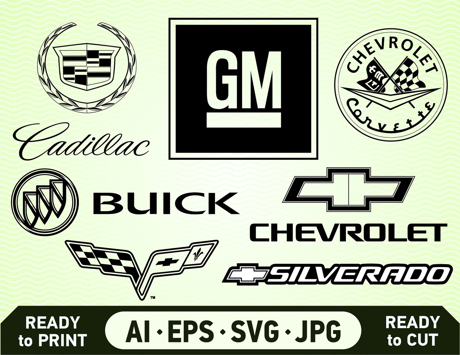 General Motors logo SVG Bundle. Car emblem vector clipart Etsy