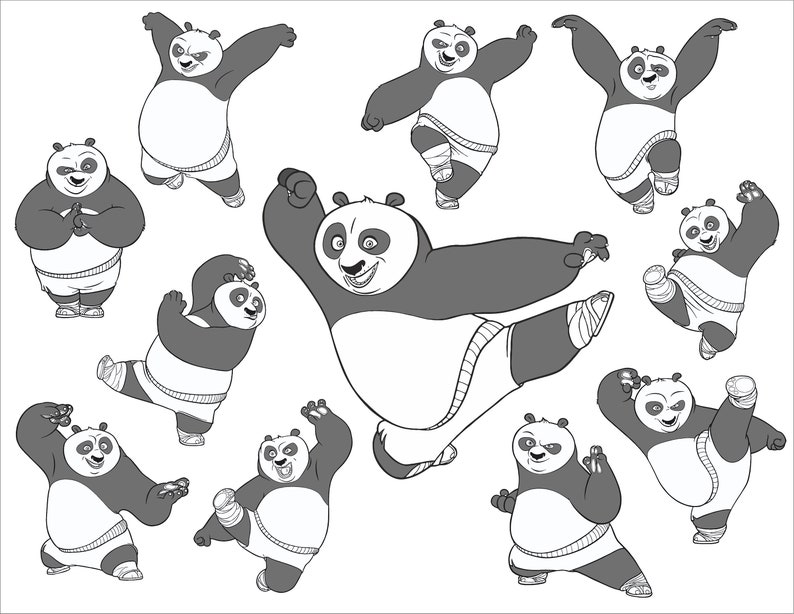 Download Kung Fu Panda SVG Bundle. Cartoon vector clipart ...