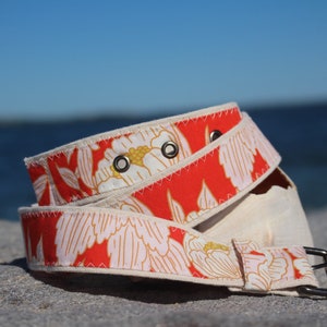 women&#39;s belt, fabric belt, cotton belt, canvas belt, floral belt, gift for her