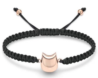 Urn Bracelet Keepsake Jewelry For Ashes Cat Memorial Gift Cremation Pet Kitty Urnbracelet Steel Rose gold With Personal Engraving