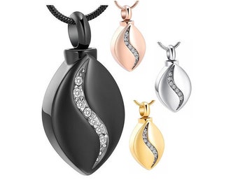 Collana di cenere Urna ricordo Gioielli ricordo Ceneri persona deceduta Cane Acciaio inossidabile Cenere Gioielli Cenere Ciondolo a goccia con incisione