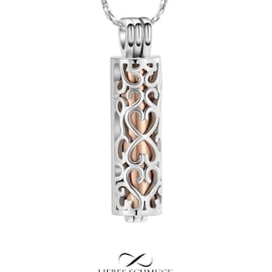 Urn Necklace Cremation Keepsake Mini Jewelry Pendant for Ashes or Hair Memorial of Human or Pet / Dog Steel Silver Rose Gold With Engraving
