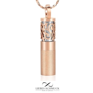 Urn Necklace Cremation Keepsake Jewelry Pendant for 2x Ashes or Hair Memorial of Human or Pet / Dog Steel Rose Gold Silver With Engraving