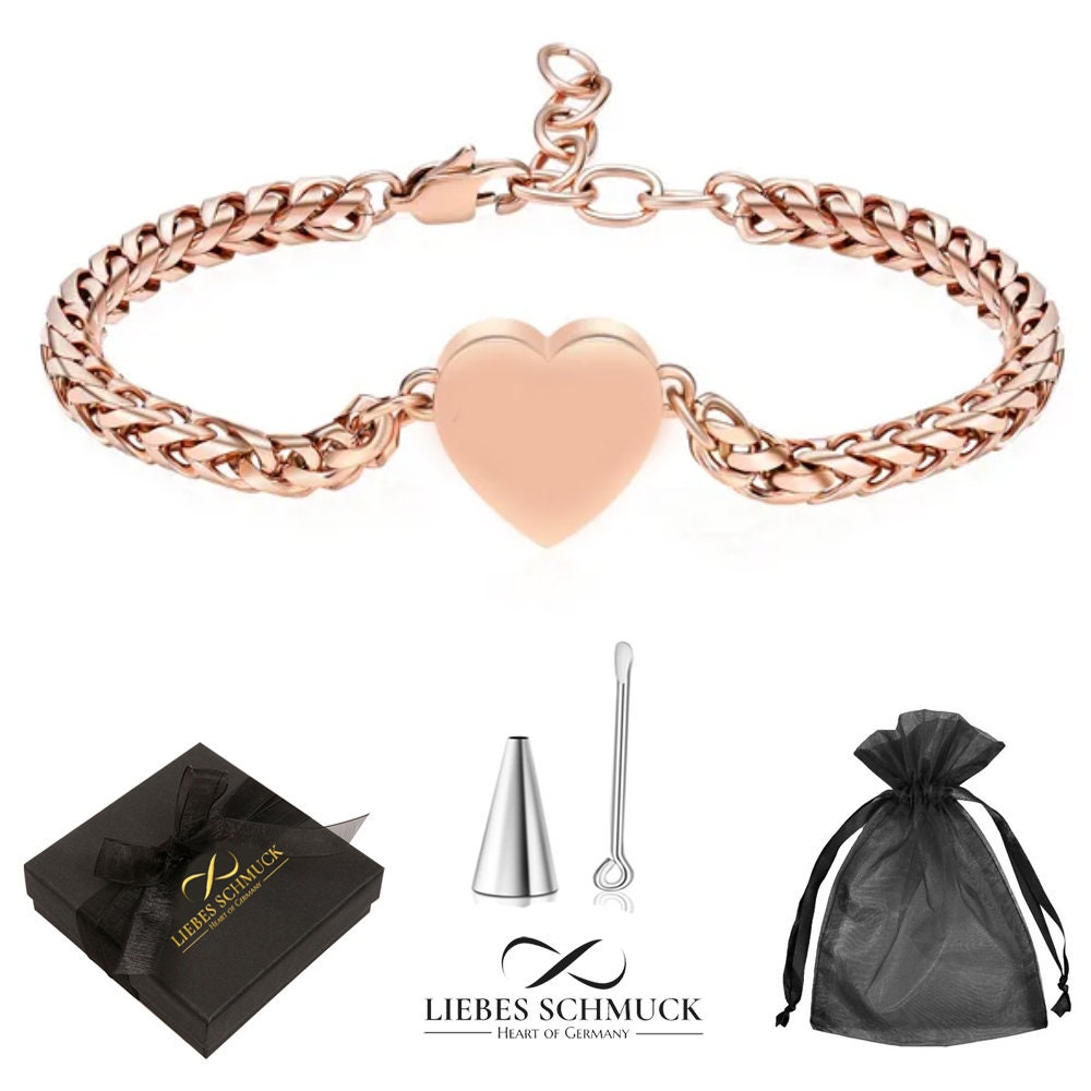 Bracciale con urna per cenere a forma di cuore