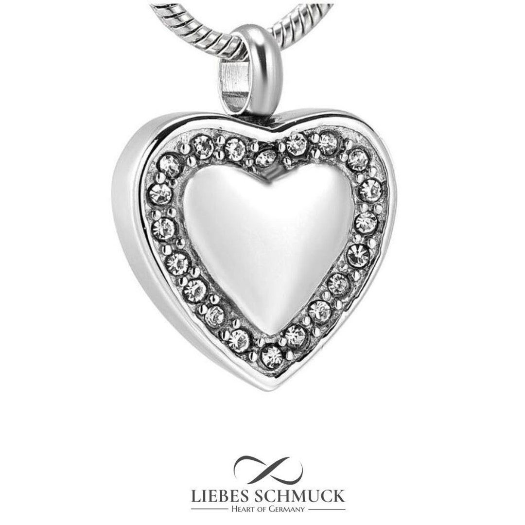 Urn Necklace Crystal Heart Cremation Keepsake Jewelry for Ashes of ...