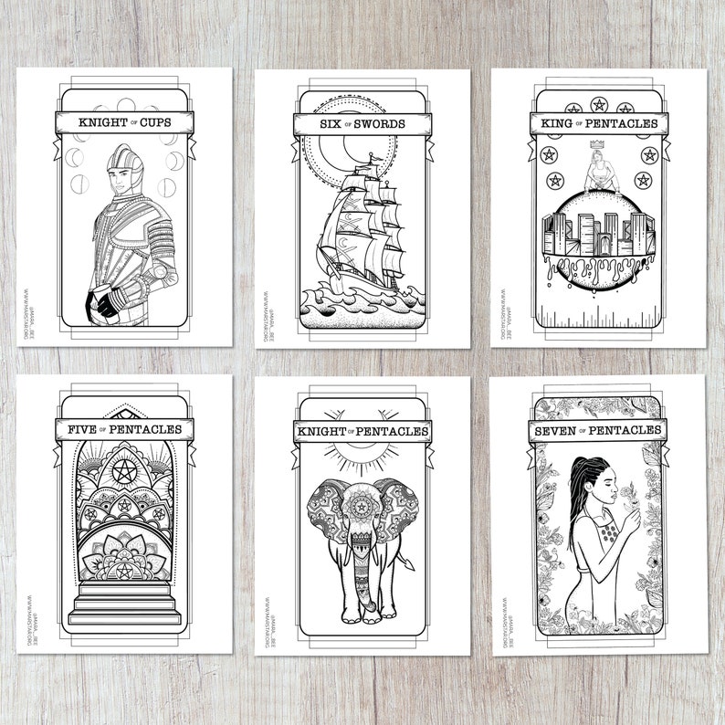 Tarot Coloring Book All 78 Pages Images from the Queer Witch Tarot Deck Digital Download image 6