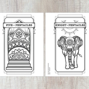 Tarot Coloring Book All 78 Pages Images from the Queer Witch Tarot Deck Digital Download image 2