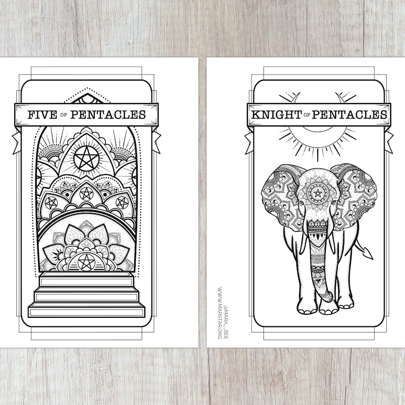 Tarot Coloring Book All 78 Pages Images from the Queer Witch Tarot Deck Digital Download image 2